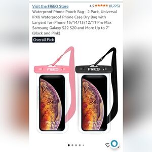 Waterproof Phone Case - Black and Pink